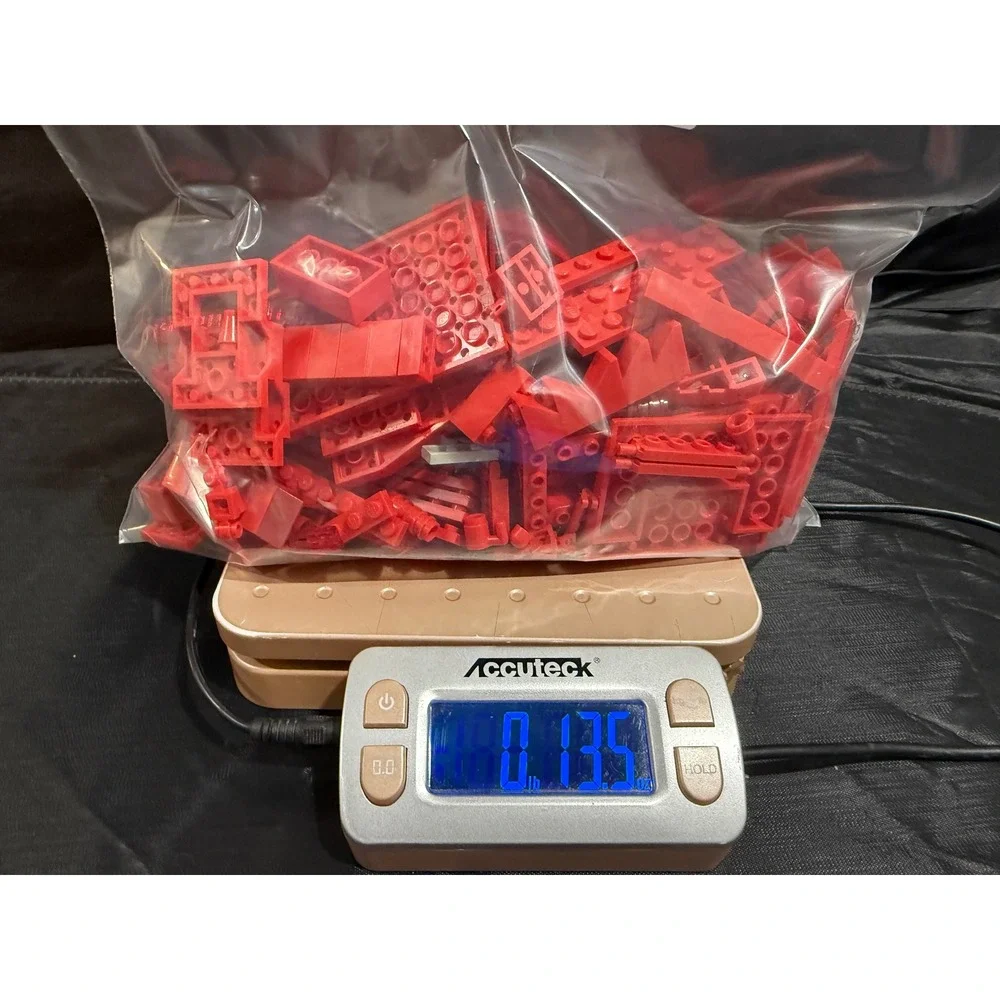 LEGO‎ Red Bulk Brick Lot Assorted Pieces Plates Bricks 13.5oz Mixed Parts